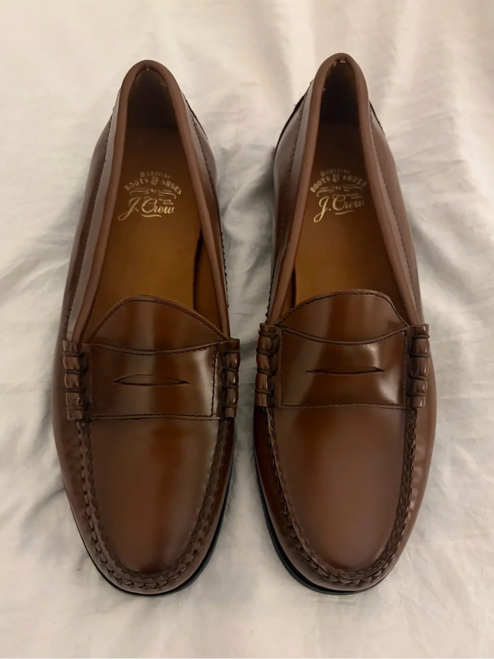 J. Crew Men’s Brown Leather Camden Loafers Size 8 NWOT
